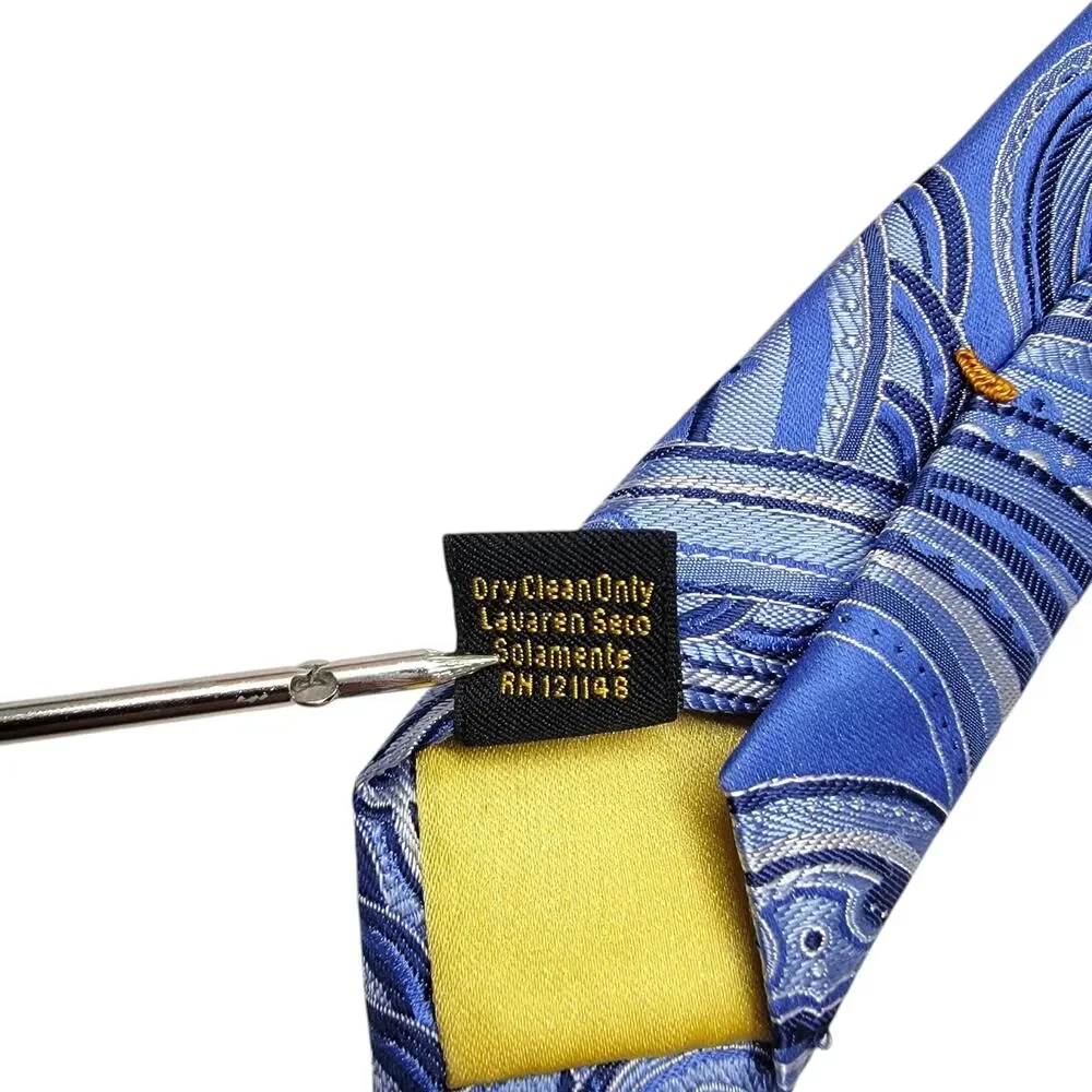 Donald J Trump Signature Collection Silk Tie Blue Paisley Gold Bar Necktie